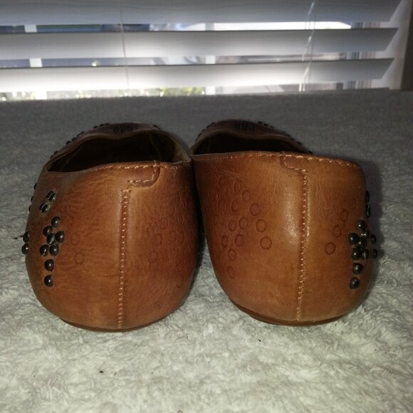 Brown Nine West Leather Ballet Flats Worn - Picture 9 of 11